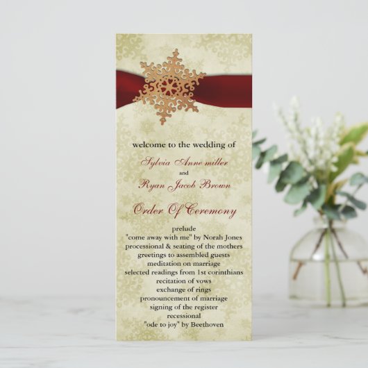 Rustikale rote Schneeflocken Programm (Stehend Vorderseite)