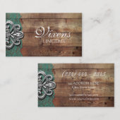 Rustikale rote Spitze-Wäsche-Speicher-Visitenkarte Visitenkarte (Vorne/Hinten)