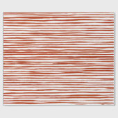 Rustikale rote Streifen Weihnachten Geschenkpapier (Flach)