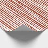 Rustikale rote Streifen Weihnachten Geschenkpapier (Ecke)