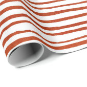 Rustikale rote Streifen Weihnachten Geschenkpapier (Rolleneckpunkt)