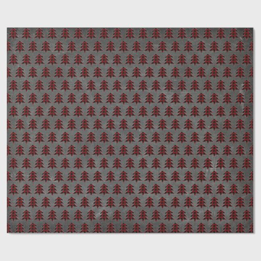 Rustikale rote u. schwarze karierte geschenkpapier (Flach)