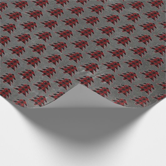 Rustikale rote u. schwarze karierte geschenkpapier (Ecke)