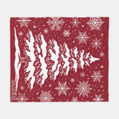 Rustikale rote Weihnachtskiefer-Fleece-Decke Fleecedecke (Vorderseite (Horizontal))