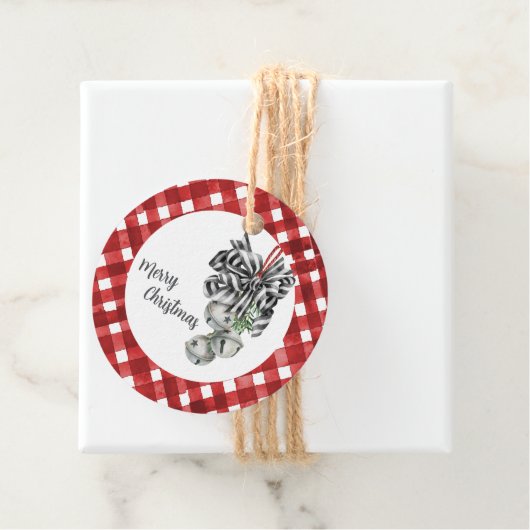 Rustikale Rotkarierte Noël-Anhänger Geschenkanhänger (Beispiel)