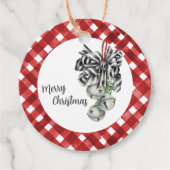 Rustikale Rotkarierte Noël-Anhänger Geschenkanhänger (Vorderseite)