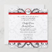 Rustikale Rotromantiche Damaskus-Schmetterlingshoc Einladung (Vorderseite)