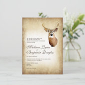 Rustikale Rotwild-Geweihe, die Einladung (Stehend Vorderseite)