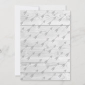 Rustikale Rotwild-Geweihe grau u. weiße hölzerne Einladung (Rückseite)