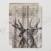Rustikale Rotwild-Hochzeits-Einladung des Holz-| Einladung (Vorne/Hinten)