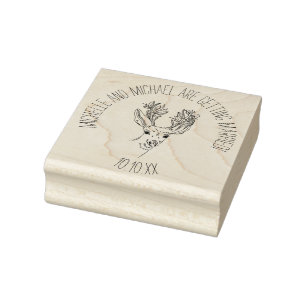 Rustikale Rotwild Save the Date Gummistempel