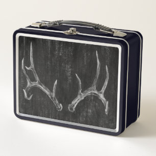 Rustikale Rotwild-Tierkopf auf Tafel Metall Lunch Box