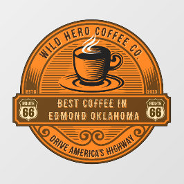 Rustikale Route 66 Coffee Shops dampfen Cu anpasse Fensteraufkleber