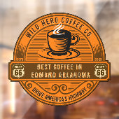 Rustikale Route 66 Coffee Shops dampfen Cu anpasse Fensteraufkleber (Blatt 2)