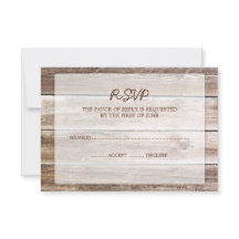 Rustikale RSVP-Antwortkarte für Holzeinbruch