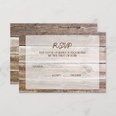 Rustikale RSVP-Antwortkarte für Holzeinbruch RSVP Karte (Vorne/Hinten)