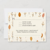 Rustikale RSVP-Karte für die RSVP-Hochzeit im weiß Mitteilungskarte (Rückseite)