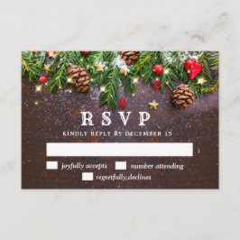 Rustikale RSVP-Karte für Pine Cones Branch RSVP Karte