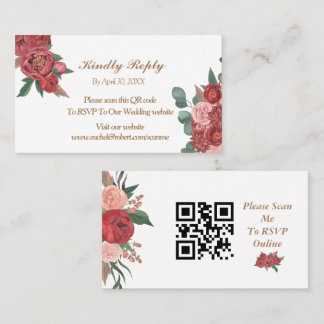 Rustikale RSVP-Karte für Rote Flora Platzkarte