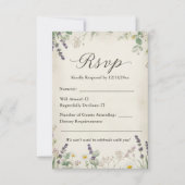 Rustikale RSVP-Karte mit Blumendesign RSVP Karte (Vorderseite)