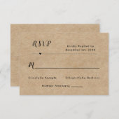 Rustikale RSVP-Karte zum Hochzeitsschreiben von Pa (Vorne/Hinten)