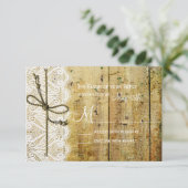 Rustikale RSVP-Karten auf dem Platz der Spitzenhöl RSVP Karte (Stehend Vorderseite)