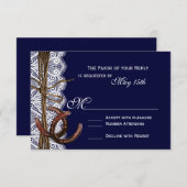 Rustikale RSVP-Karten der Marine RSVP Karte (Vorne/Hinten)