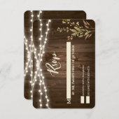 Rustikale RSVP-Karten Einladung (Vorne/Hinten)