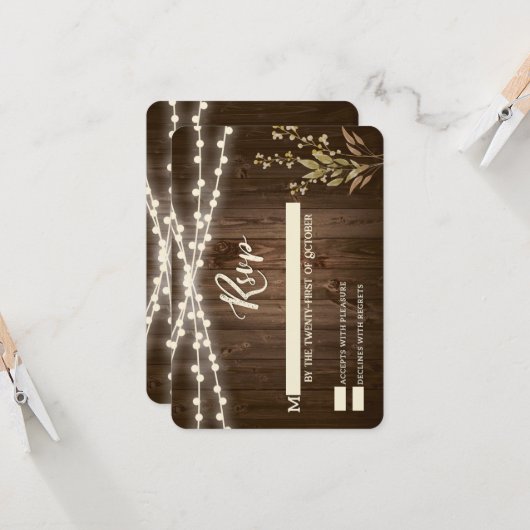 Rustikale RSVP-Karten Einladung (Vorderseite/Rückseite Beispiel)