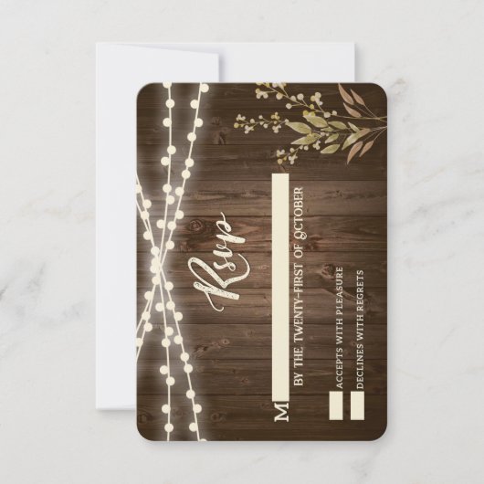 Rustikale RSVP-Karten Einladung (Vorderseite)