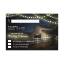 Rustikale RSVP-Karten für die Hochzeit von Stallun