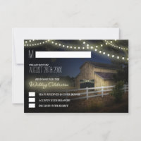 Rustikale RSVP-Karten für die Hochzeit von Stallun