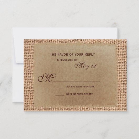 Rustikale RSVP Karten für die Hochzeitsfahrt auf P (Vorderseite)