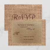 Rustikale RSVP Karten für die Hochzeitsfahrt auf P (Vorne/Hinten)