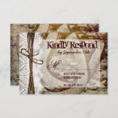 Rustikale RSVP-Karten für Hochzeiten RSVP Karte (Vorne/Hinten)