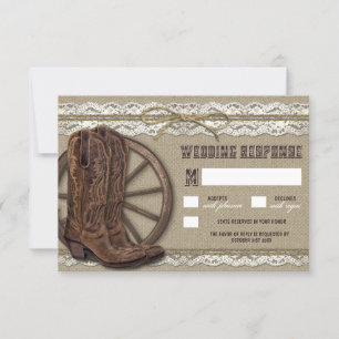 Rustikale RSVP-Karten für Hochzeiten und Hochzeite RSVP Karte