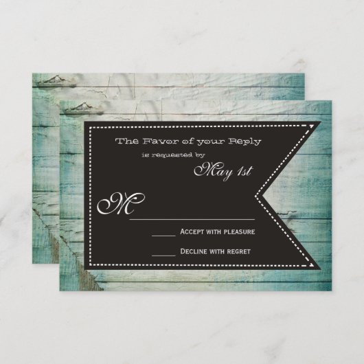 Rustikale RSVP-Karten für Hochzeitspaare RSVP Karte (Vorne/Hinten)