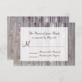 Rustikale RSVP-Karten für Holzbaumholz RSVP Karte (Vorne/Hinten)