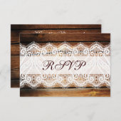 Rustikale RSVP-Karten für Holztruhen RSVP Karte (Vorne/Hinten)