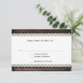 Rustikale RSVP-Karten für Holztruhen RSVP Karte (Stehend Vorderseite)