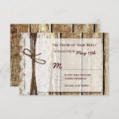 Rustikale RSVP-Karten für Holztruhen RSVP Karte (Vorne/Hinten)