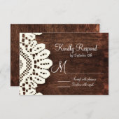 Rustikale RSVP-Karten für Landholzspitzen RSVP Karte (Vorne/Hinten)
