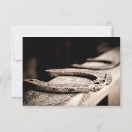 Rustikale RSVP-Karten für Rustikale Western-Pferde RSVP Karte (Rückseite)