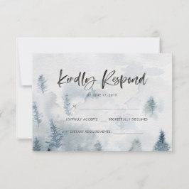 Rustikale RSVP-Karten für Wasserfarbenwald RSVP Karte