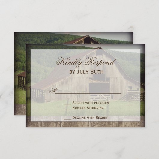 Rustikale RSVP-Karten RSVP Karte (Vorne/Hinten)