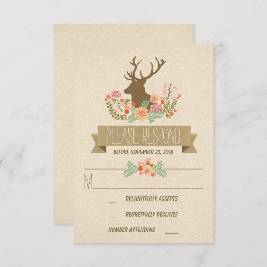 Rustikale RSVP-Karten RSVP Karte (Vorne/Hinten)