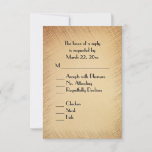 Rustikale RSVP mit Menüauswahl Karte