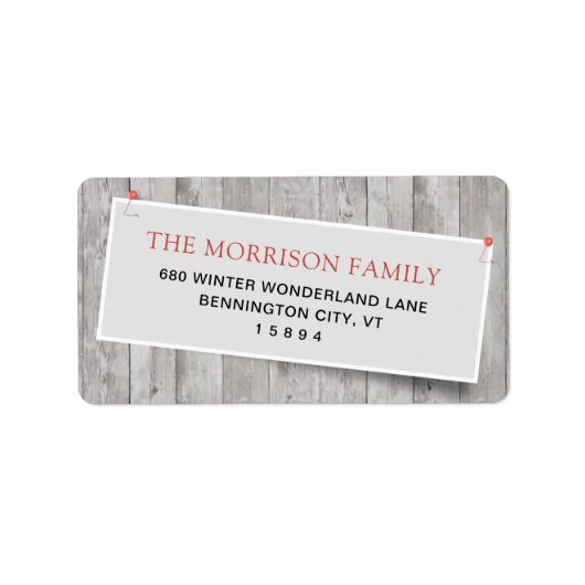 Rustikale Rücksendeadresse Adressaufkleber (Vorne)