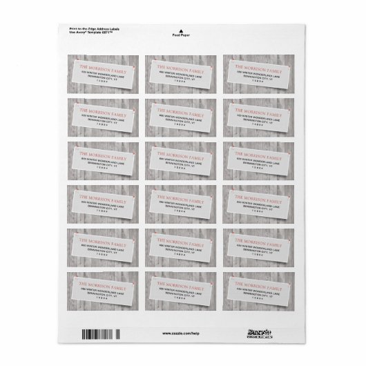 Rustikale Rücksendeadresse Adressaufkleber (Vorne)