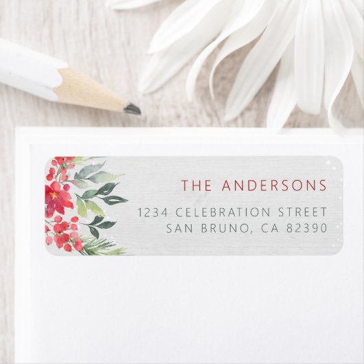 Rustikale Rücksendeadresse aus Holz und Winter (Insitu)